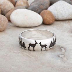 Deer Forest Silhouette Ring