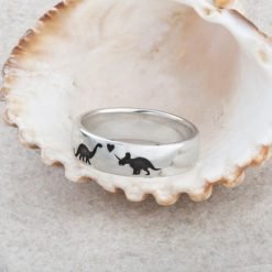 Dinosaur Ring with Triceratops and Diplodocus