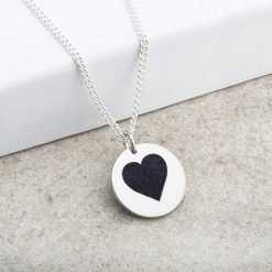 Long Silver Sacred Heart Necklace
