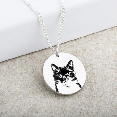Silver Cat Themed Necklace
