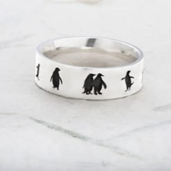 Engraved Penguin Ring